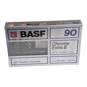 BASF CHROME EXTRA II 90 Blank Audio Cassette Tape 1988 TYPE II SEALED NOS